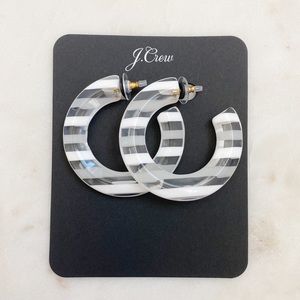 J.Crew large beveled hoops tortoise stripe NWT